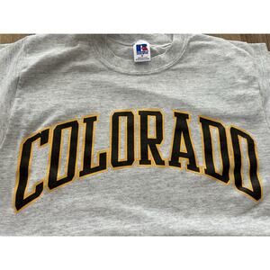 Colorado Shirt Men M Gray Russell Athletic Vintage 80s USA NCAA